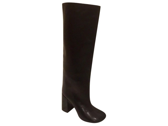 Maison Margiela MM6 Tabi knee high boots Black Leather  ref.222834