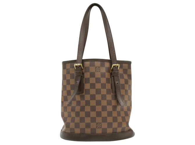 Louis Vuitton Bucket Brown Cloth  ref.222872