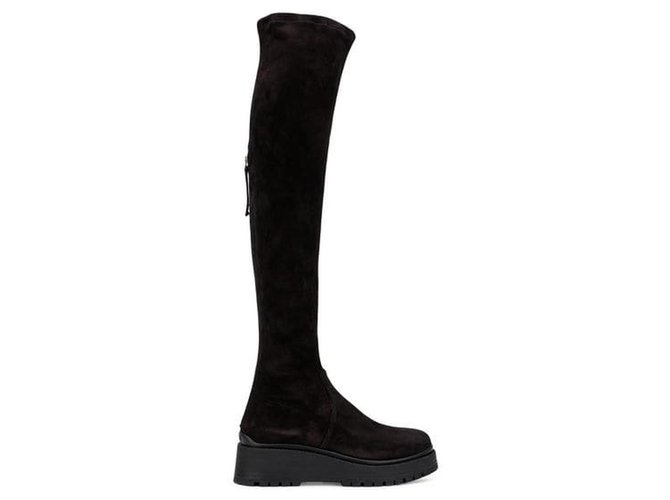 Miu Miu Black Suede Boots Leather Pony-style calfskin  ref.222957