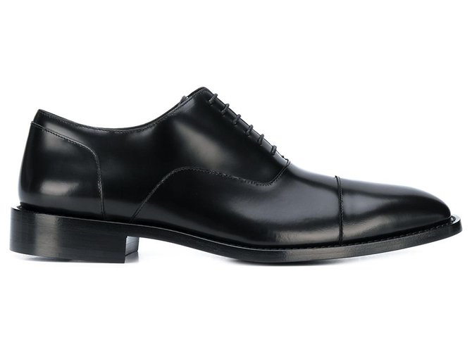 Chaussures derby en cuir noires Balenciaga Métal Veau façon poulain  ref.222977