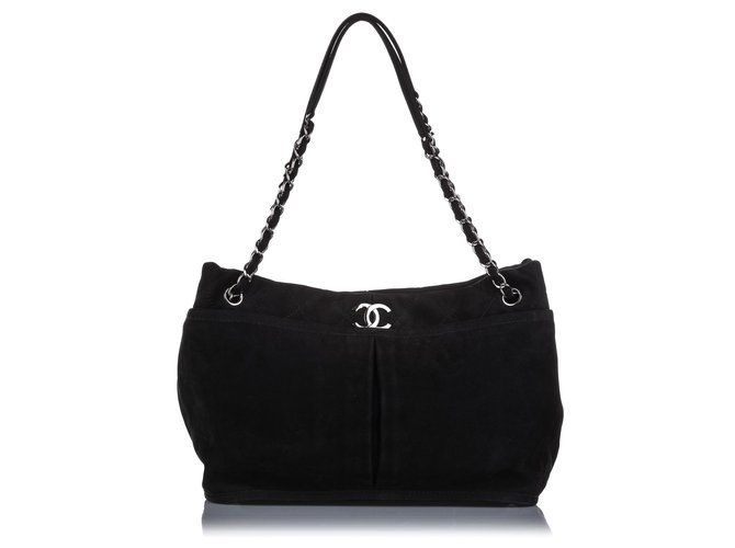 Chanel Black Natural Beauty Nubuck Shoulder Bag Leather  ref.222994