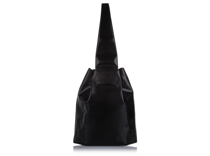 Louis Vuitton Black Epi Sac dEpaule Negro Cuero  ref.223007