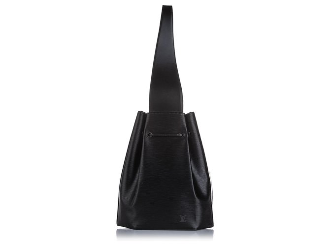 Louis Vuitton Black Epi Sac dEpaule Negro Cuero  ref.223031