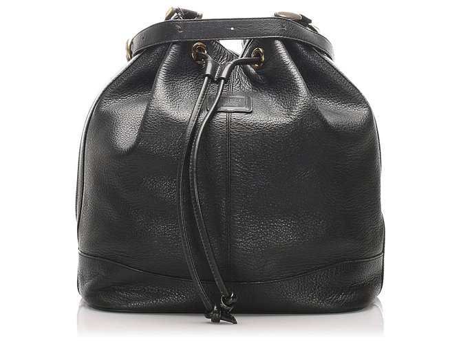 Burberry Black Leather Bucket Bag Pony-style calfskin  ref.223034