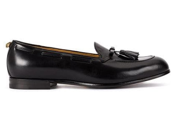 Gucci Black Leather Tassel Loafers Pony-style calfskin  ref.223039