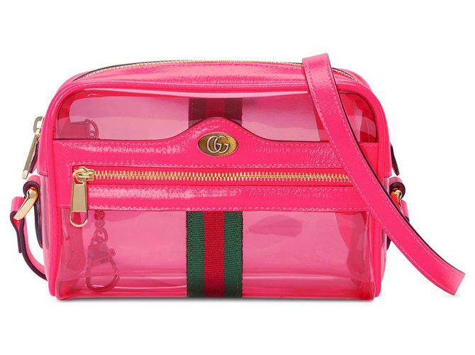 Gucci Pink Ophidia Vinyl Crossbody Bag Multiple colors Leather Plastic Pony-style calfskin  ref.223080