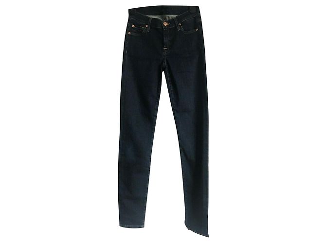 7 For All Mankind vaqueros pitillo con talle alto Azul oscuro