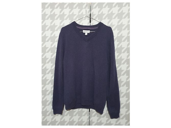 Autre Marque John W. Nordstrom Kaschmirpullover mit V-Ausschnitt Lila