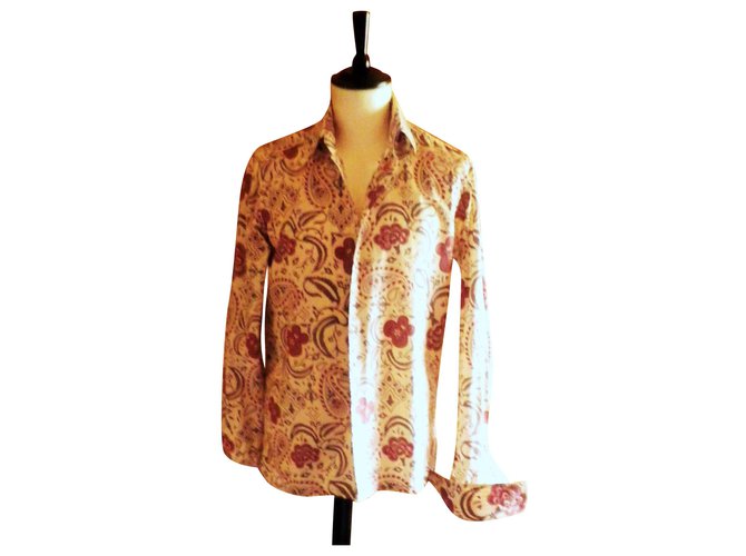 Talla de camisa CHRISTIAN LACROIX 40 En perfecto estado Multicolor Seda Algodón  ref.223188