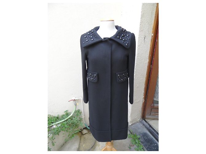Cappotto oversize nero Alberta Ferretti in lana e cashmere