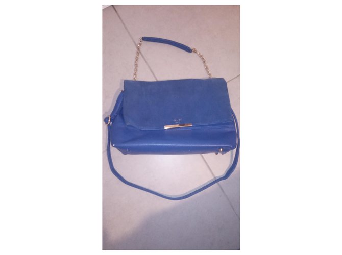 Classic Box Céline Celine Navy blue Leather  ref.223227