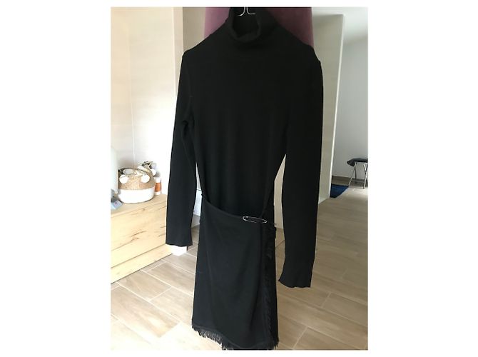 Autre Marque Sehr schönes Qualitätswollkleid Schwarz