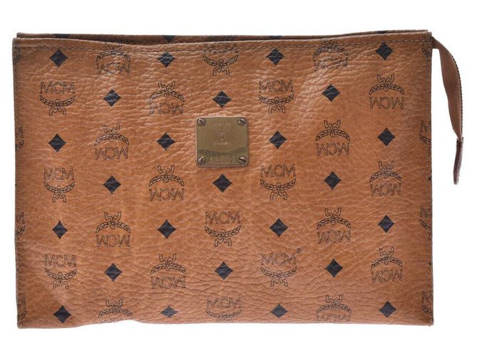 MCM Clutch Bag Brown Leather  ref.223428