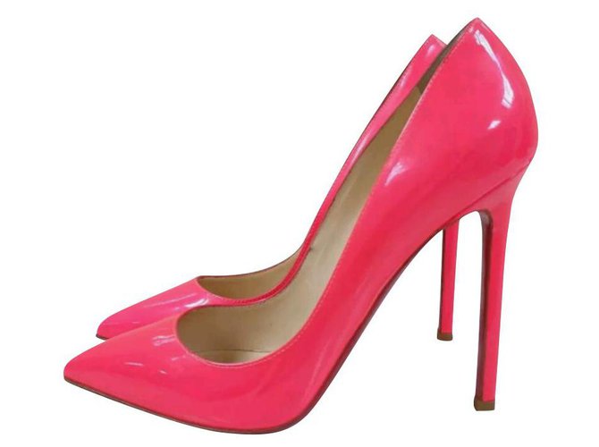 CHRISTIAN LOUBOUTIN Pigalle 120 Patent Leather Pump Heels - Eu 37,5 Pink  ref.223495