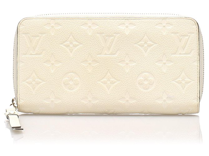 Louis Vuitton White Monogram Empreinte Zippy Wallet Leather Pony-style calfskin  ref.223600
