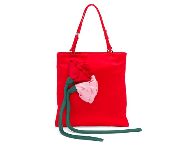 Prada Red Satin Handbag Multiple colors Cloth  ref.223641