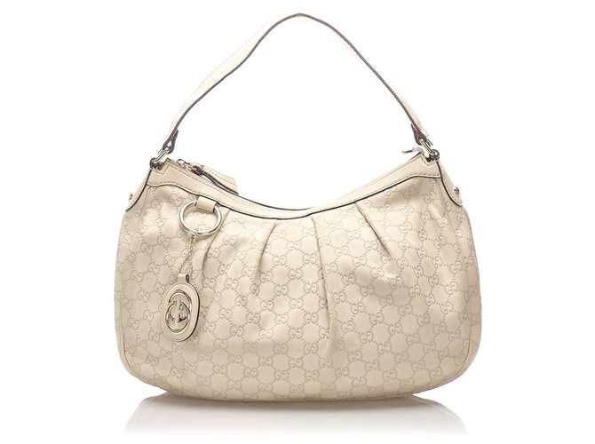 Gucci White Guccissima Sukey Shoulder Bag Leather Pony-style calfskin  ref.223666