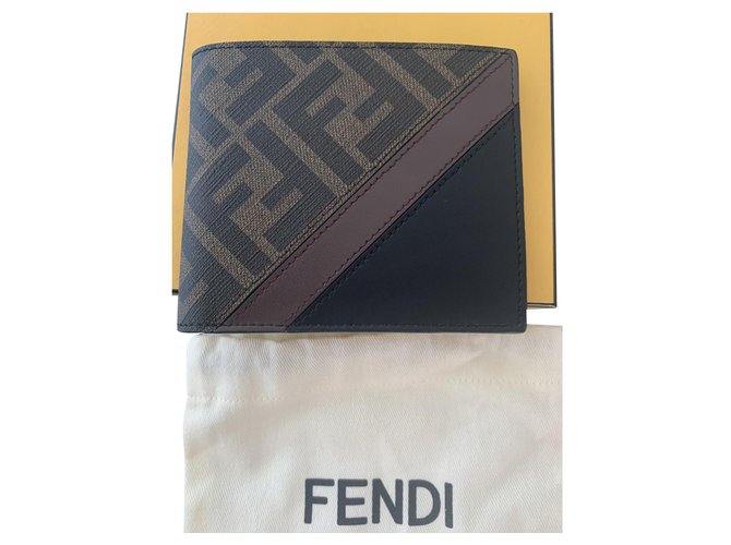 Fendi flap wallet Dark brown Leather  ref.223775