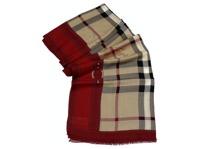 Burberry Cheque Vintage Modal Xale Cashmere Bege  ref.223789