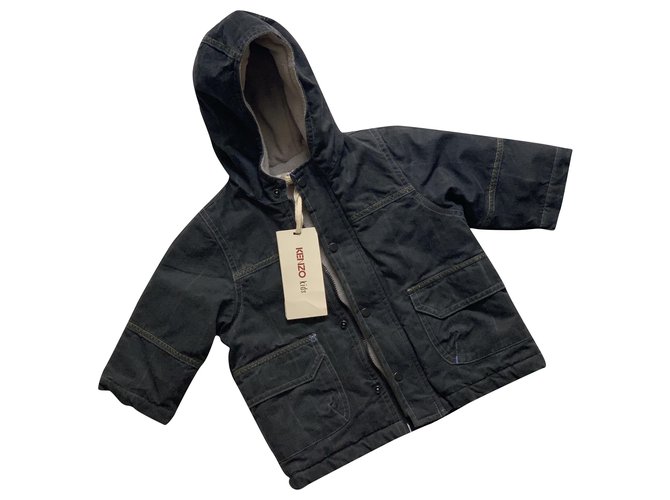 Kenzo Prince of Wales parka Dark grey Cotton  ref.223807