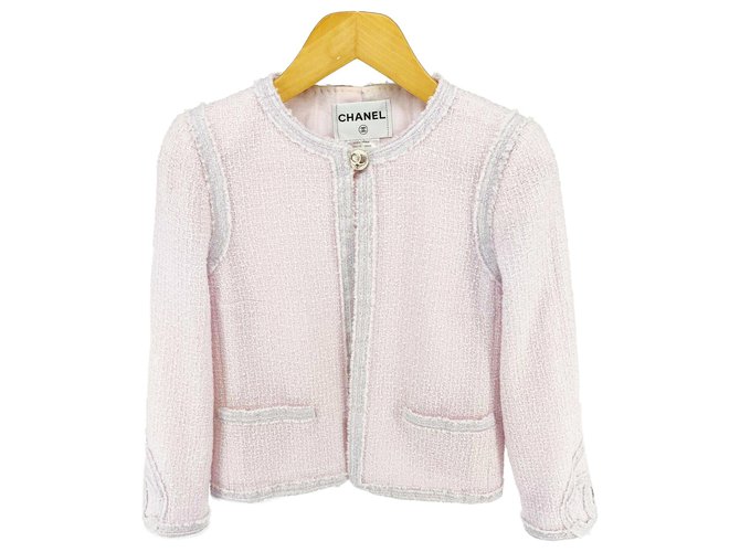 Chanel CC heart tweed jacket Pink  ref.223813