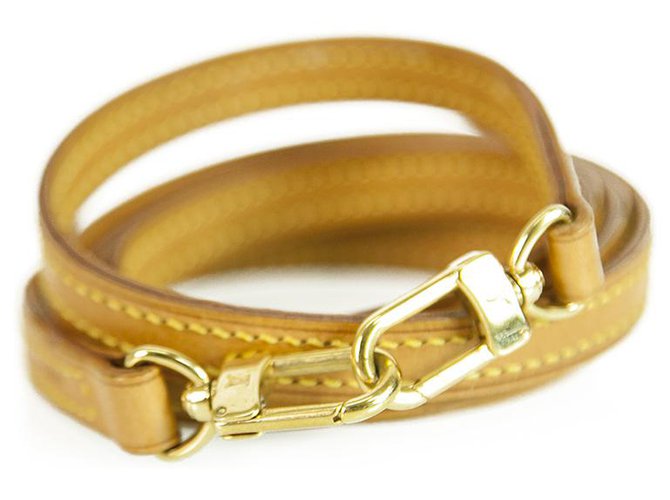 Bracelet en cuir Vachetta à épaule en cuir non ajustable Louis Vuitton 12 MM VVN Beige  ref.223826