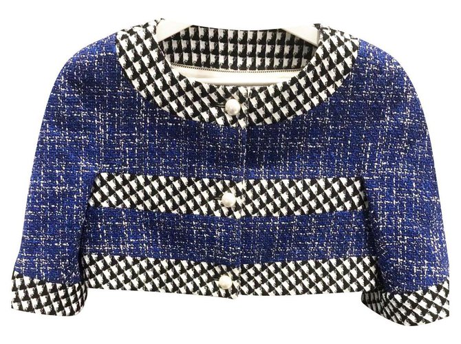 Chanel giacca di tweed ritagliata alla moda Multicolore  ref.223856