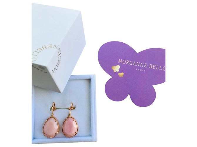 Boucles d'oreilles Morganne Bello Dolce Vita Or Rose et Opale Rose