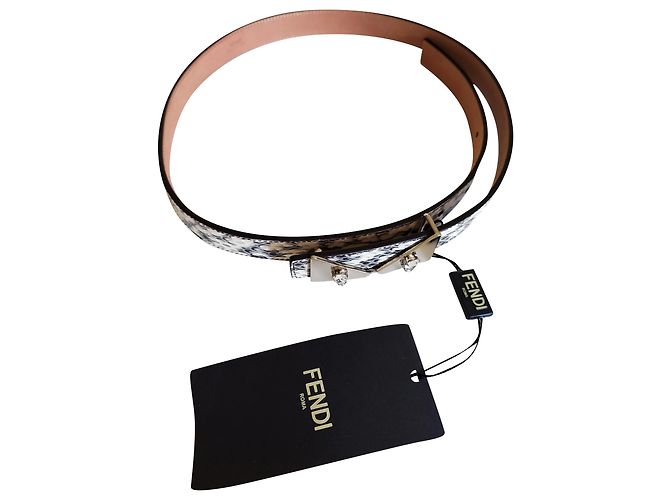 Beautiful crystal bugs fendi python belt