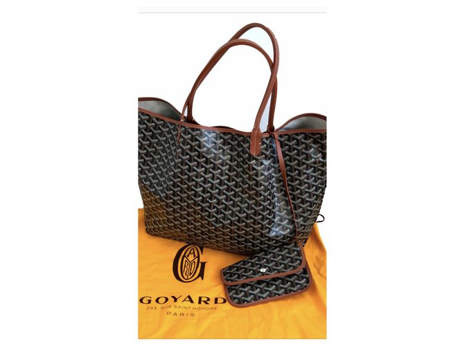 Goyard, Bags, Goyard Saint Louis Gm Black Leather Tote