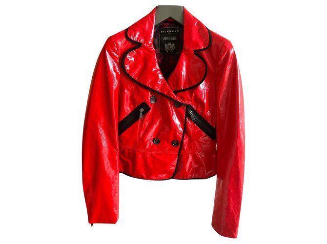 John Richmond Giacca donna Richmond similpelle Rosso Polietilene Poliuretano  ref.223890