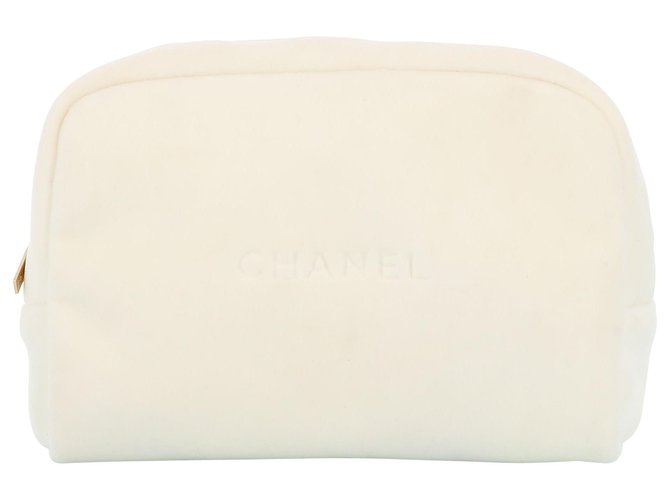 Chanel saco de embreagem Branco Veludo  ref.223912