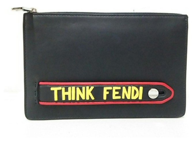 Fendi Clutch bag Black Leather  ref.224058