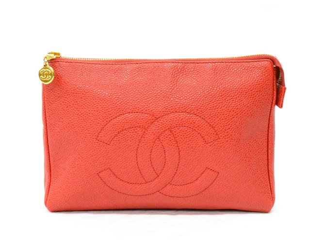 Chanel COCO Mark Red Leather  ref.224087