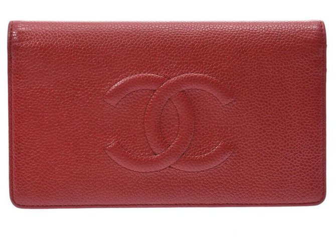 Chanel COCO Mark Rot Leder  ref.224113