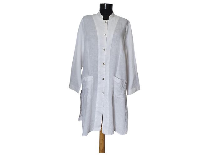 Camicia Lunga Bianca in Lino Bitte Kai Rand Bianco