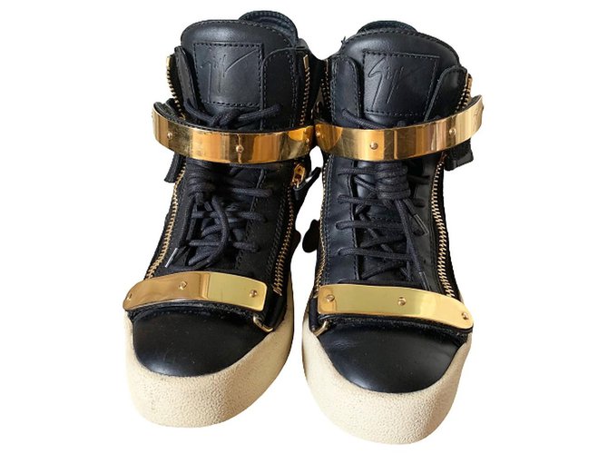 Giuseppe Zanotti Coby bar sneakers Black Leather  ref.224180