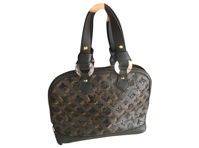 Borsa Louis Vuitton Alma Eclipse Marrone Scuro Pelle