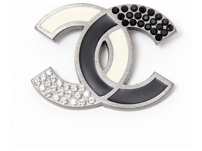 Chanel CC BLACK WHITE Argenté