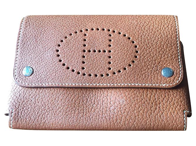 Hermès Karten- oder Brillenetui Karamell