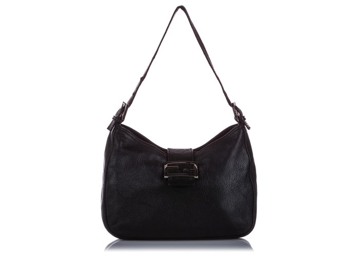 Fendi Black Mamma Forever Leather Shoulder Bag Pony-style calfskin  ref.224289
