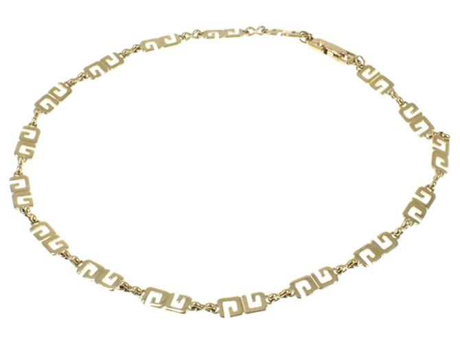 Givenchy Gold lined G Link Necklace Golden Metal  ref.224310