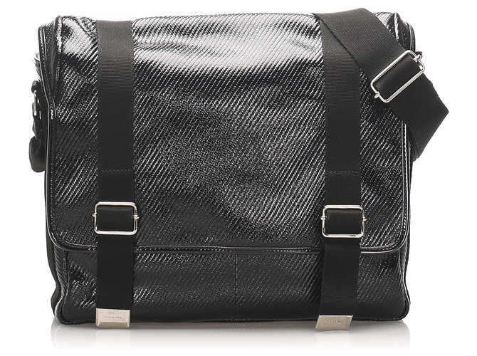 Dior Black PVC Crossbody Bag Preto Plástico Nylon Pano  ref.224337