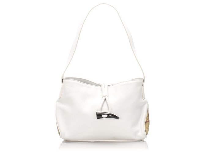 Burberry White Leather Shoulder Bag Multiple colors Plastic Pony-style calfskin  ref.224348