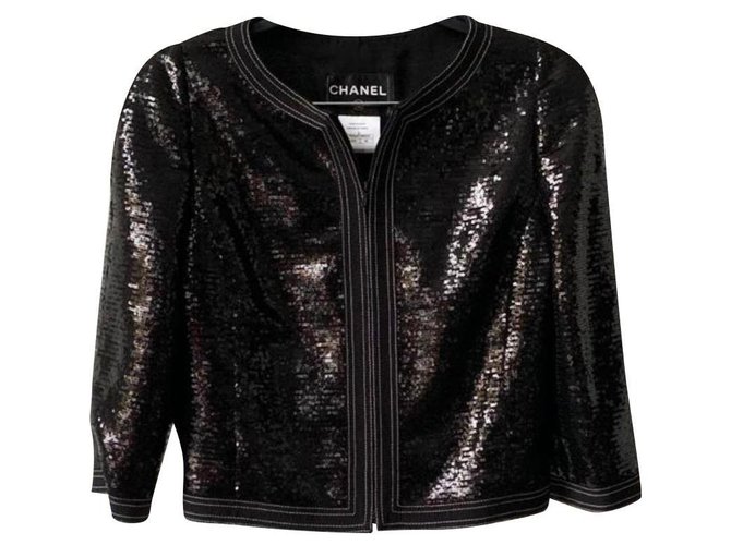 Chanel famosa jaqueta '' Versailles '' Preto  ref.224385