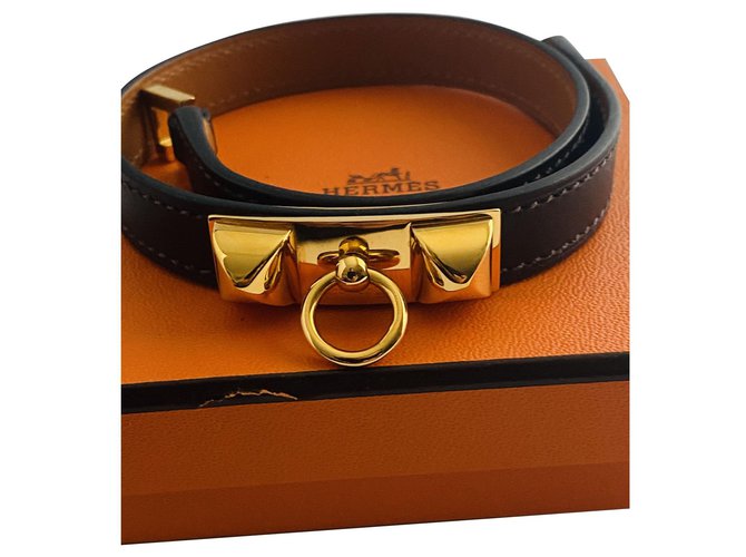 Hermès Rival Chocolate Leather  ref.224485