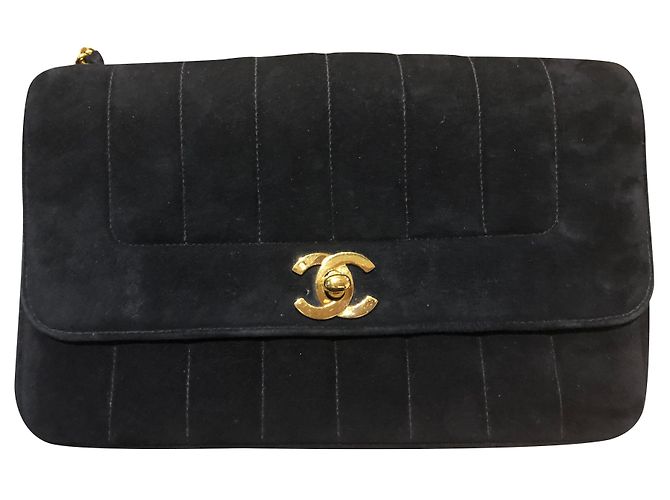 Timeless Bolsa de mão Chanel em couro de cervo preto