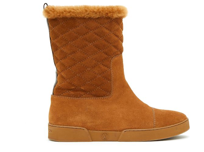 Louis Vuitton camel suede fur fr37 new Caramel