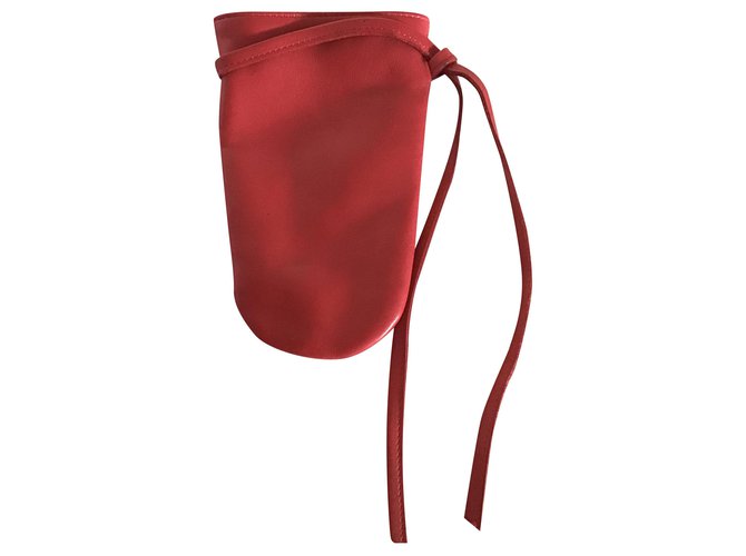 Longchamp Clutch bags Red Leather  ref.224527