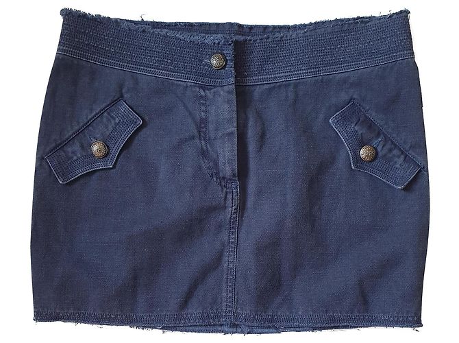 Falda de lino azul Ermanno Scervino Street